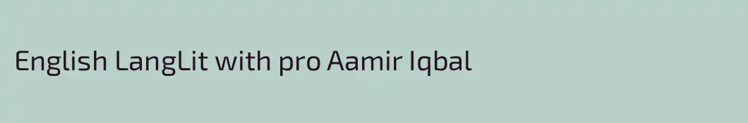 English LangLit with pro Aamir Iqbal